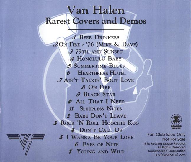 1986  Dave Is Back, Rarest Covers And Demos Fan Club Issue 128 - Van Halen - Dave Is Back Rare Back.JPG