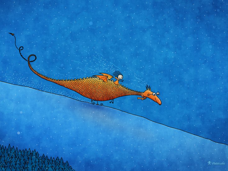 tapety - Alice and Her Dragon Skiing - Kopia.jpg