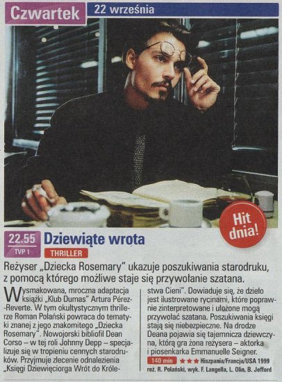 N - Nineth Gate, The Dziewiąte wrota 1999, reż. Roman Polański..., Jack Taylor, James Russo. Tele Tydzień nr 37, 12 IX 2011.jpg