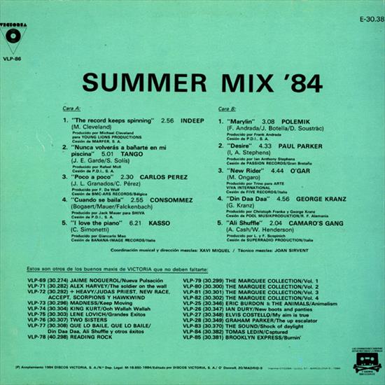 Summer Mix84 Vinyl - VA  Summer Mix 84 trasera.jpeg