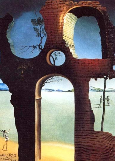 Salvador Dali - 1941 Salvador Dali - Ruin with Head of Medusa and Landscape.jpg