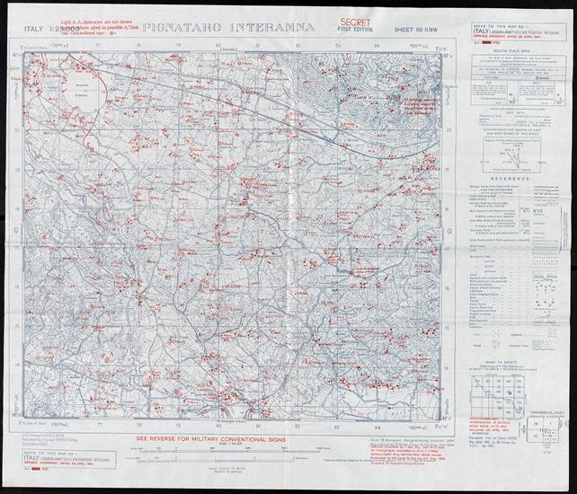 mapy 12 kompanii ... - GSGS_4228_ITALY_25K_160_II_NW_PIGNATARO_INTERAMNA_1st_ed_SECRET_V.1944_RPS_424.jpg