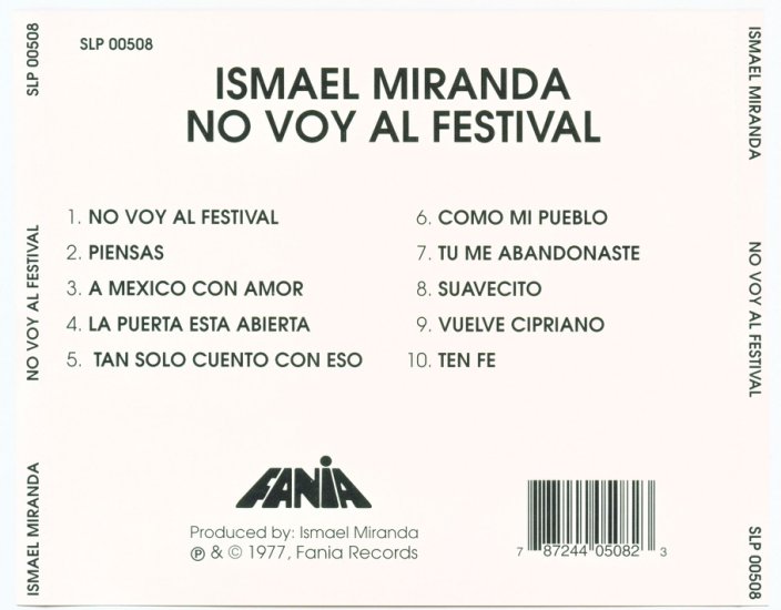 Ismael Miranda - NO VOY AL FESTIVAL - ISMAEL MIRANDA - No voy al festival. tra.jpg