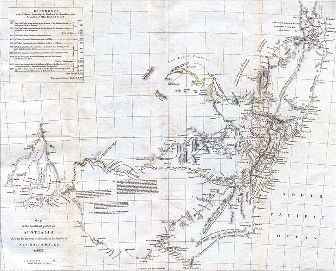 Stare mapy z różnych cześci świata - XIX i XX wiek - australia se 1832.jpg