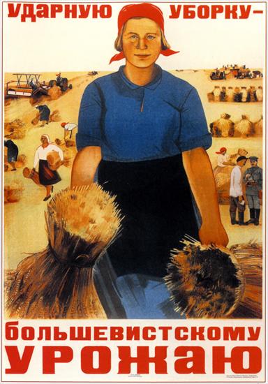 Plakat radziecki 1932-41 - Udarnaya uborka 1934 Voron.jpg